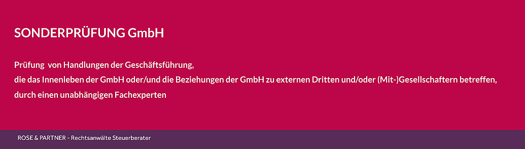 Sonderpr Fung Gmbh Antrag Durchf Hrung Gesellschafterstreit